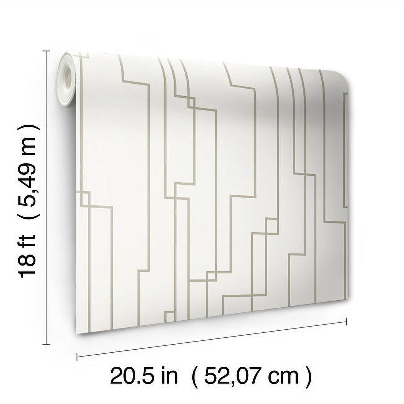 RoomMates Gray, Geometric Circuits Peel & Stick Wallpaper