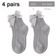thumbnail image 2 of Calcetines de vestir de malla transpirable, calcetines tobilleros para niñas pequeñas, calcetines para bebés pequeños, 4 pares para niñas, 2 of 7