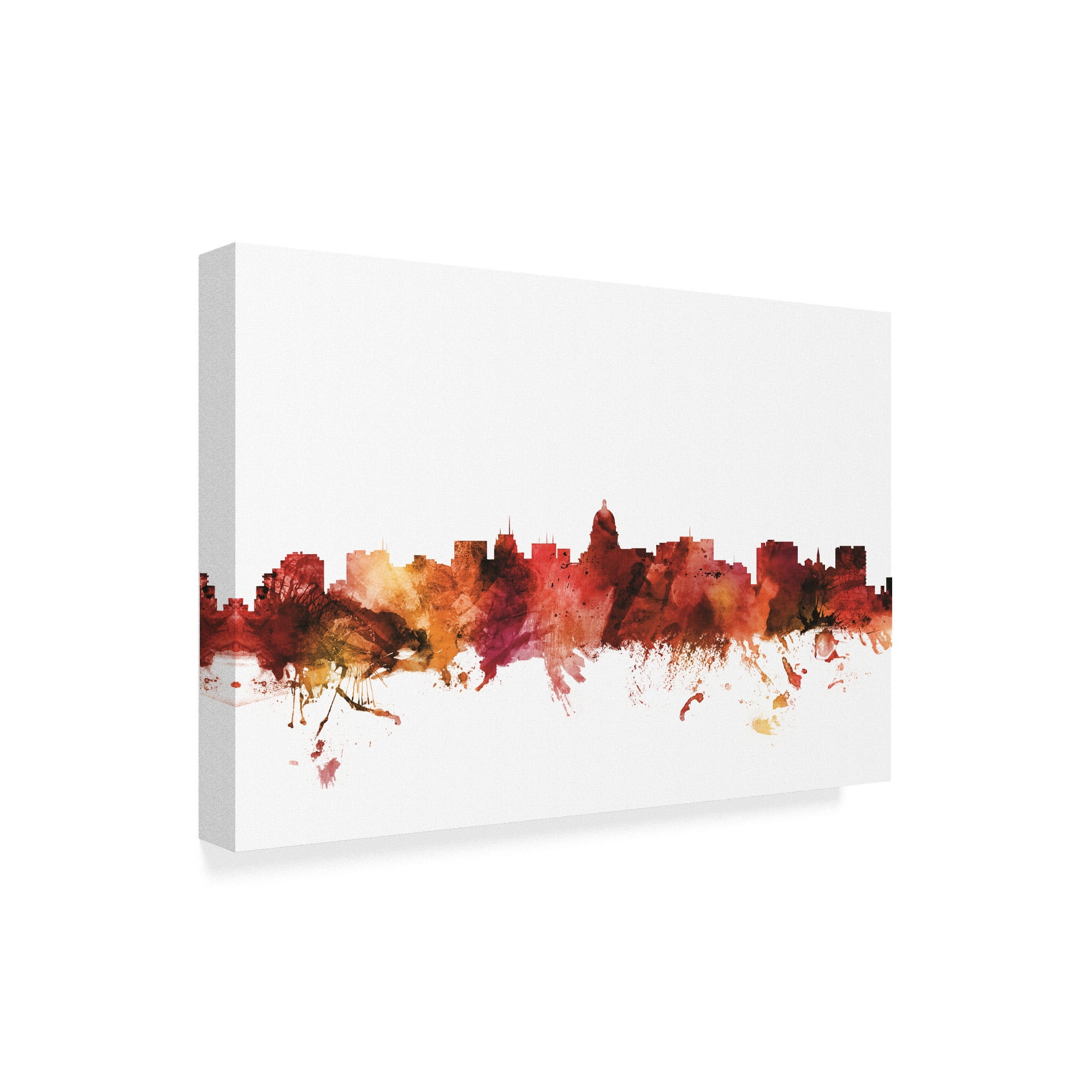 Trademark Fine Art 'Madison Wisconsin Skyline Red' Canvas Art by Michael Tompsett
