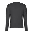thumbnail image 4 of Blmnix Boho Tops Dark Gray V-Neck Buttery Soft Fall Tops Long Sleeve Stretch Tops, 4 of 5