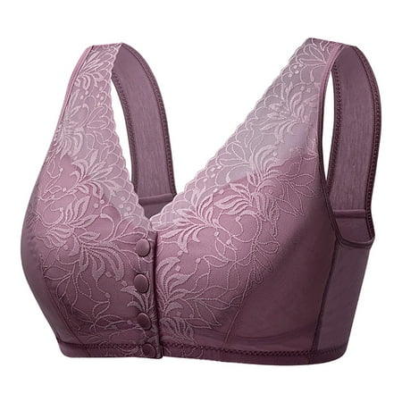 Black of Friday Deals!Clearance Staron Womens Bras No Underwire Front Closure Bra Stretch Wireless Bra Comfortable Full Support Bras Front Button Bra