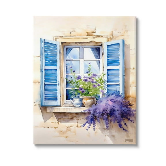 Stupell Industries Cottage Windowsill Bouquet Botanical & Floral Painting Gallery Wrapped Canvas Art Print Wall Art, 16 x 20
