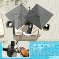 thumbnail image 4 of Outsunny Parasol Suspendu Déporté Carré 8'x8' pour Patio avec Base en Croix Gris Foncé, 4 of 10