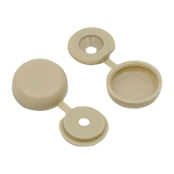 Unique Bargains 30pcs Khaki Hinged Plastic Clips Screw Fold Caps Cover 4mm for Auto Car Decor