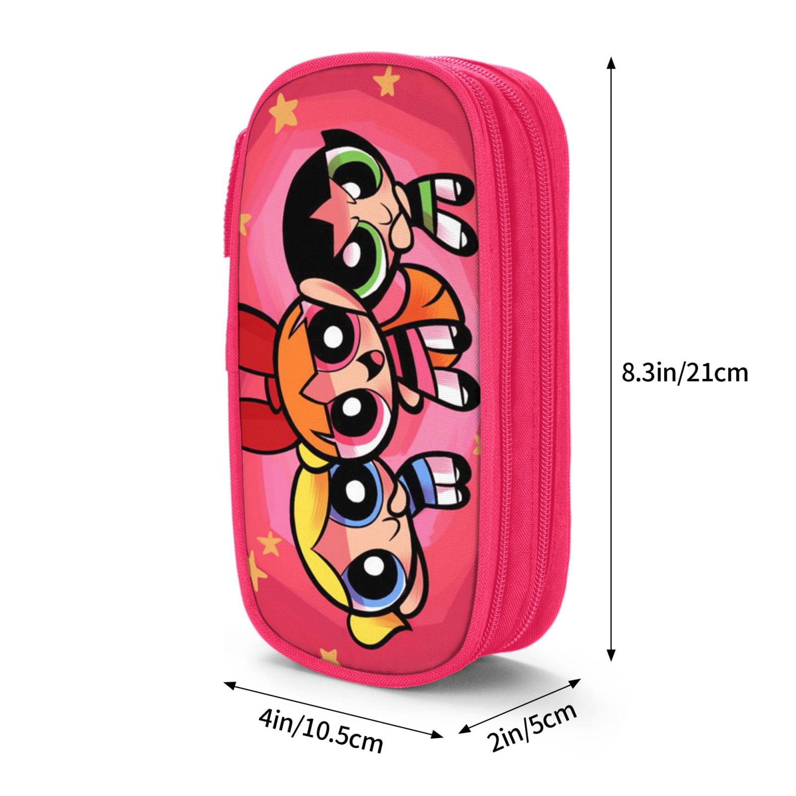 The Powerpuff Gi-rls Pencil Case Large Capacity Pencil Pouch Penbag Office Stationery Organizer Travel Makeup Bag Pink