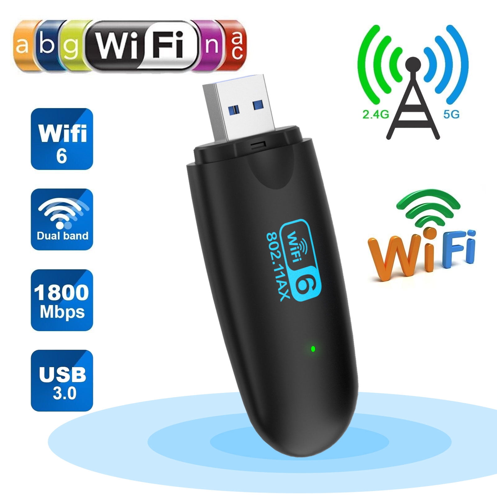 USB WiFi Adapter for PC, EEEkit 1800Mbps Dual Band 2.4GHz/5GHz Wireless Network Adapter, USB3.0 High 802.11ac WiFi Adapter for Desktop Supports Windows 10/11 - Walmart.com