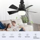 thumbnail image 4 of Lámpara de ventilador de techo con control remoto, enchufe E27, motor silencioso de 3 velocidades, temporizador de 2H/4H, LED regulable 3000K–6000K, para dormitorio, cocina, sala (negro 30w), 4 of 6