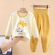 thumbnail image 2 of Gibobby Conjunto niño Pijamas suaves para bebés y niñas pequeñas, estampados de dibujos animados, conjuntos de ropa de dormir de manga larga y cintura alta para niños(Amarillo, 12-18 Meses), 2 of 3