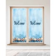 thumbnail image 2 of Window Privacy Film Coastal Ocean Stained Glass Window Film Decorative Sun Block Window Cover Blue Starfish Shell Watercolor Window Clings Static Adhesive Sticker for Bathroom 23.6"x59", 2 of 7