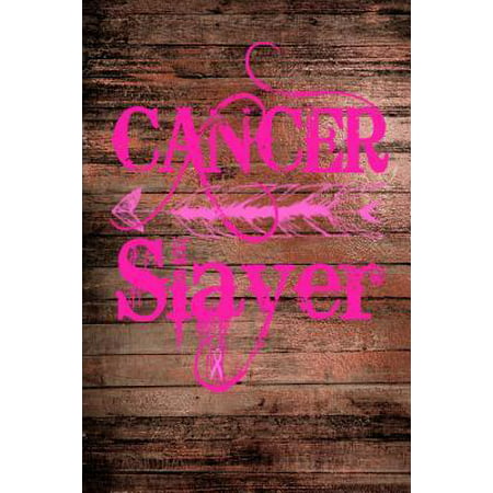 Cancer Slayer : Cancer Gifts For Women Breast Cancer Gifts To Write In For Best Mom to Beat Cancer Rose Wood Gold Design & Hot Pink Ribbon Love Notebook 6