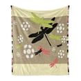 thumbnail image 1 of Dragonfly Soft Flannel Fleece Throw Blanket, Floral Pattern with Abstract Daisies Nature Wildlife Inspired Colorful Print, Cozy Plush for Indoor and Outdoor Use, 50" x 60", Multicolor, by Ambesonne, 1 of 6