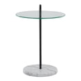 thumbnail image 4 of LumiSource White Marble, Black Metal, Clear Glass Claire Side Table, 4 of 4