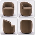 thumbnail image 5 of Swivel Barrel Chair Set of 2 ,Modern Round Accent Armchairs,Teddy Fabric Comfy 360 Degree Swivel Single Sofa for Nursery,Living Room,Bedroom, 5 of 7