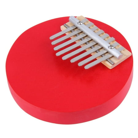 Round Thumb Piano Keys for Kids, 8 Keys Kalimba Mbira Thumb Piano, Red Musical Instruments for Kids