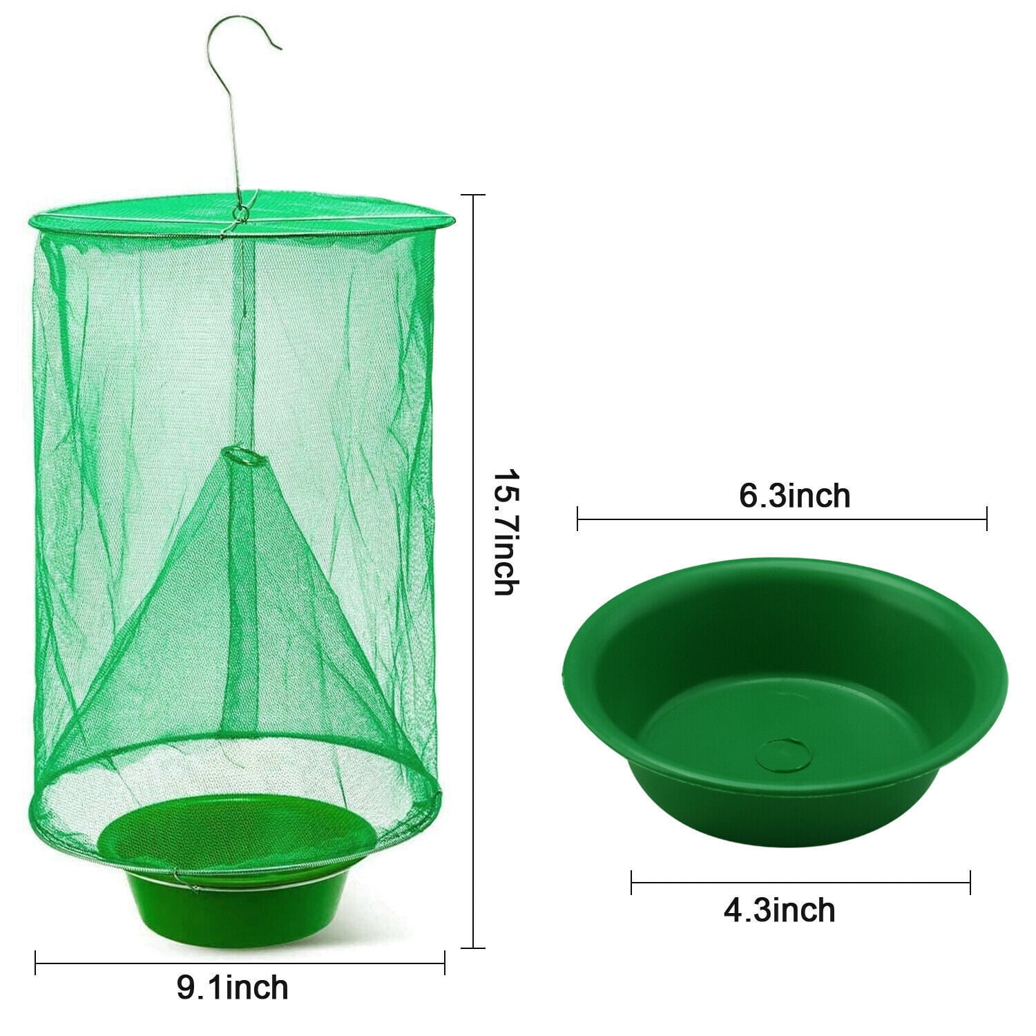 Lohoms Ranch Fly Traps, 10 Packs Outdoor Fly Trap Catcher Killer Bug Pest Cage Net, Reusable Hanging Fly Trap, For Horses