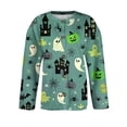 thumbnail image 5 of Halloween Cardigan Sweaters for Women Novelty Cartoon Ghost Womens Sweaters Cardigan Button Knit Cropped Long Sleeve Fall Winter Trendy Plus Size Cardigan Sweaters Green L, 5 of 6