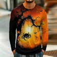 thumbnail image 6 of DORKASM Men's Halloween Shirt Long Sleeve Lightweight Funny Print Lounge Tee Crew Neck Skeleton 2026 Fashion Shirt Scary Fall Winter Ghost Graphic Shirts Orange M, 6 of 7
