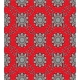 thumbnail image 3 of Ambesonne Mandala Duvet Cover Sets, Sketchy Leaves Swirl Art, 2-King, Vermilion White, 3 of 7