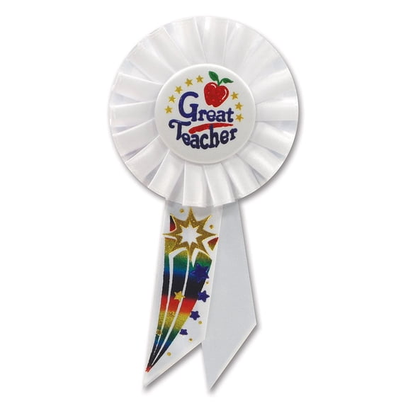 Beistle 3 1/4" x 6 1/2" Great Teacher Rosette; 3/Pack RS030
