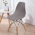 thumbnail image 3 of yuksok Shell Chair Cover Solid Color Removable Chair Cover Conferences Ceremonies Home gray, 3 of 9