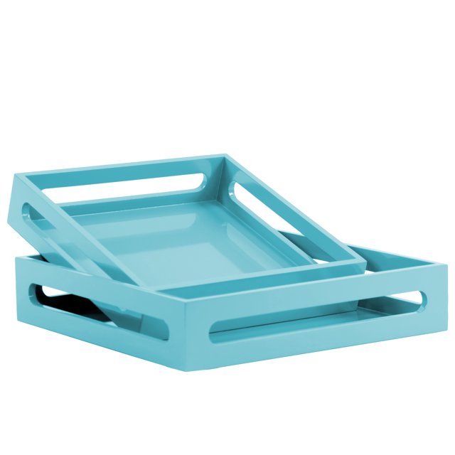 Plateau en Bois Revêtu Fini Bleu 3"