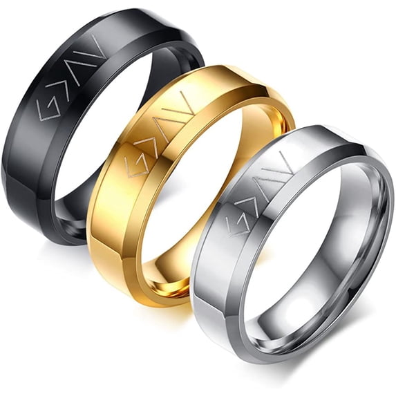 Stainless Steel God Is Greater Than The Highs And Lows Rings for Men Women,Size 5-13