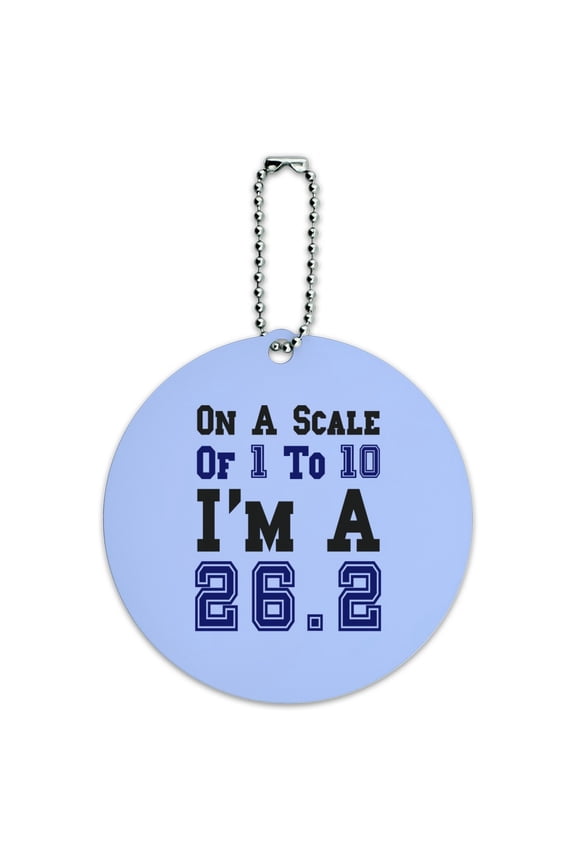 26.2 Marathon Scale of 1 to 10 Sporty Running Runner Marathoner Round Luggage ID Tag Card Suitcase Carry-On