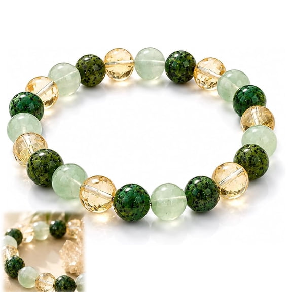 Kosmi Abundance Bracelet, Natural Crystal Bracelet for Abundance, Positivity, Luck & Personal Intention, Inspirational Crystal Stone Bracelet