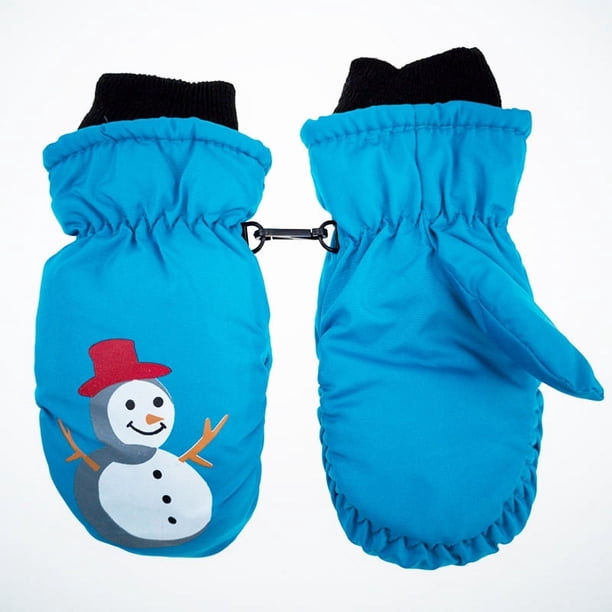 Guantes de esquí novedosos para niños y niñas, para invierno, resistentes al frío, resistentes al viento, impermeables, antideslizantes, de tres capas, cálidos para exteriores