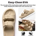 thumbnail image 4 of BERANMEY Double Buckle Adjustable Slides Sandals for Women and Men Casual Pillow Slippers for Women EVA Flat Slides Sandals, 4 of 9