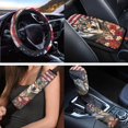 thumbnail image 3 of Uorisanigo Car Seat Covers Full Set American Flag Wolf Flower Steering Wheel Covers Pack of 18 Universal Arm Rest Cover,Shoulder Strap Protector,Hand Brake Gear Shift Cover,Coasters,Keychain, 3 of 7
