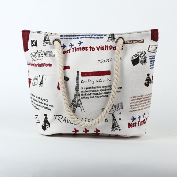 TopLLC Women's Shoulder Bags Women's Beach Printing Shoulder Bags Capacity Women Canvas Bags A Handbag