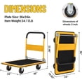 thumbnail image 6 of Acekid Platform Truck Cart 660 LBS Load Capacity, Foldable Steel Hand Push Dolly with 5inch TPR Wheels, Heavy Duty Flatbed Hand Cart 36inch x 24inch, 6 of 7