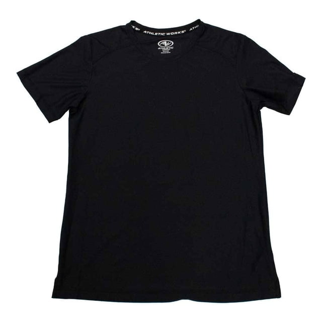 Playera Athletic Works para Caballero con Dry Fit Cuello Redondo Manga Corta Negro Talla G