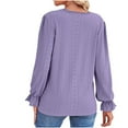 thumbnail image 5 of Utoimkio Women's V Neck Long Sleeve T Shirts Loose Fit Shirts Casual Solid Basic Tops Tees Blouses for Women, 5 of 6