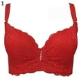 thumbnail image 4 of Jiaroswwei Women Adjustable Push Up Side Gathering Furu Lace Sexy Bra Shaping Underwear, 4 of 7