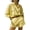 Light Yellow, variant on Womens Solid Color 2 Piece Outfits Long Sleeve Lapel Button Loose Fit Top Mini Shorts Summer Set Red XXL