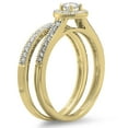 thumbnail image 2 of Dazzlingrock Collection 0.50 Carat (ctw) 14K Round Diamond Ladies Halo Style Bridal Engagement Ring With Matching Band Set 1/2 CT, Yellow Gold, Size 9, 2 of 7