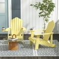 thumbnail image 3 of Gymax Chaise de Patio, Résistante aux Intempéries, à Lattes, de Style Adirondack, avec Porte-Gobelet, Jaune., 3 of 8