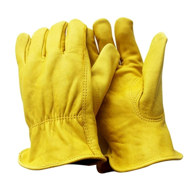 Water Resistant Leather Work Gloves, Grain Cowhide, Palm Patch, HydraHyde  Technology, Large (1201L)