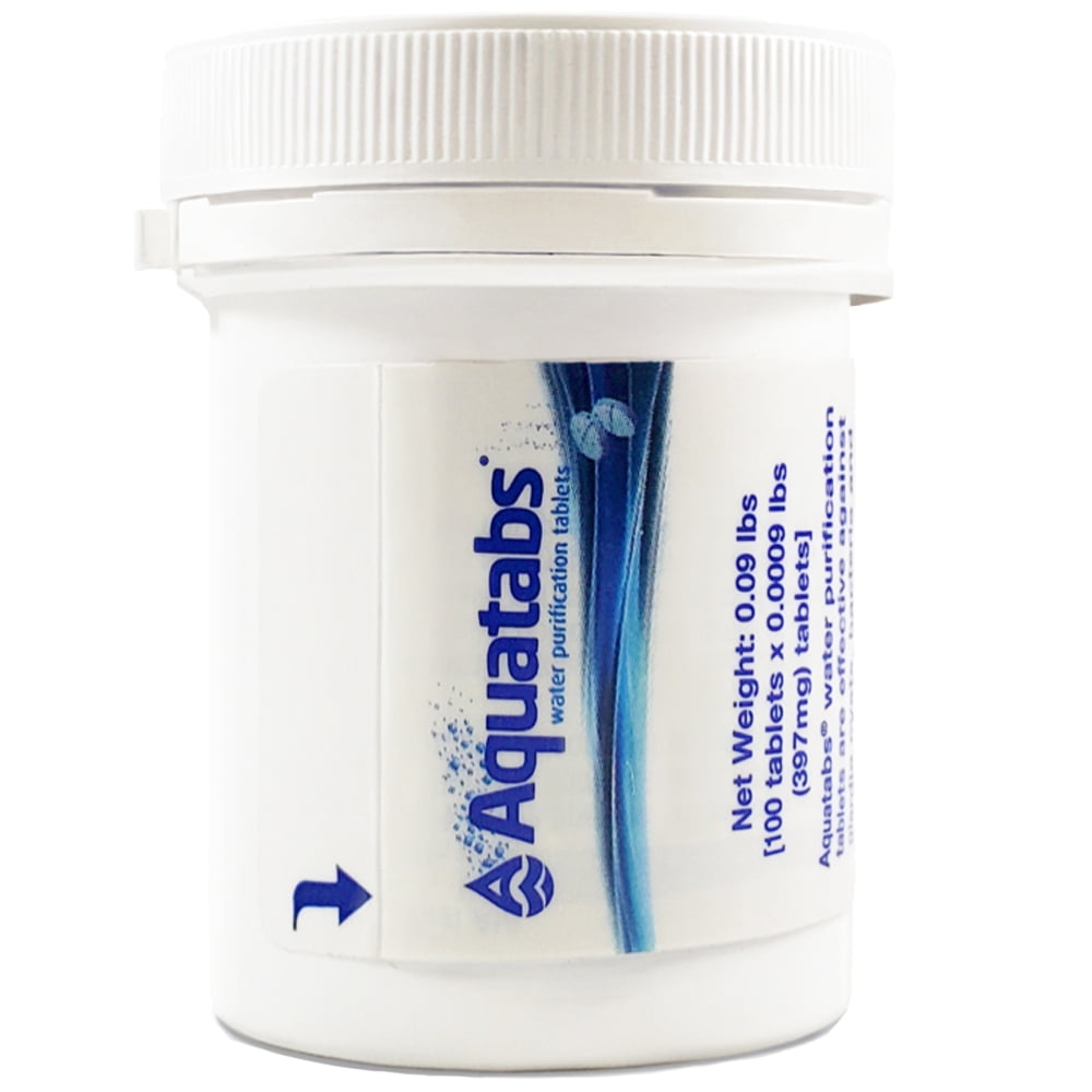 Aquatabs 5 Gallon Water Purification Tablet 397mg 100CT.