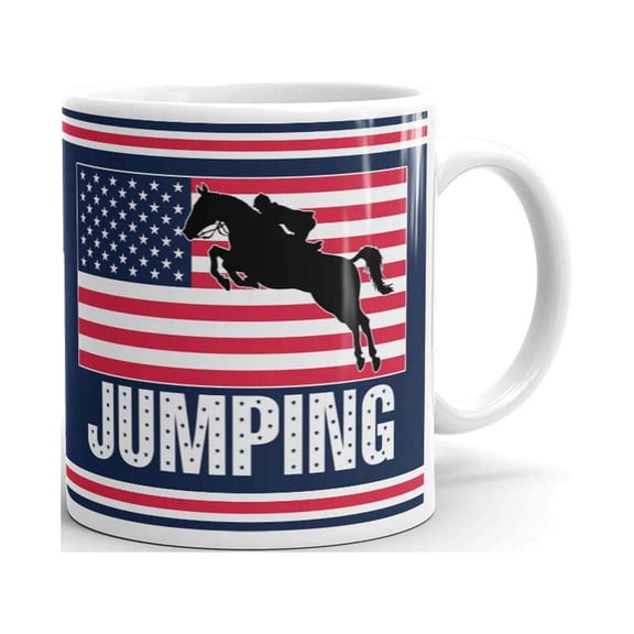 Jumping Accessories American Pride Coffee Tea Ceramic Mug Office Work Cup Gift 11 oz