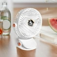 thumbnail image 6 of Fnochy Clearance Small Fan USB Portable Rechargeable with Digital Display, 5 Speeds Quiet Personal Cooling Fan for Home Office Dorm Desk Travel, 6 of 6
