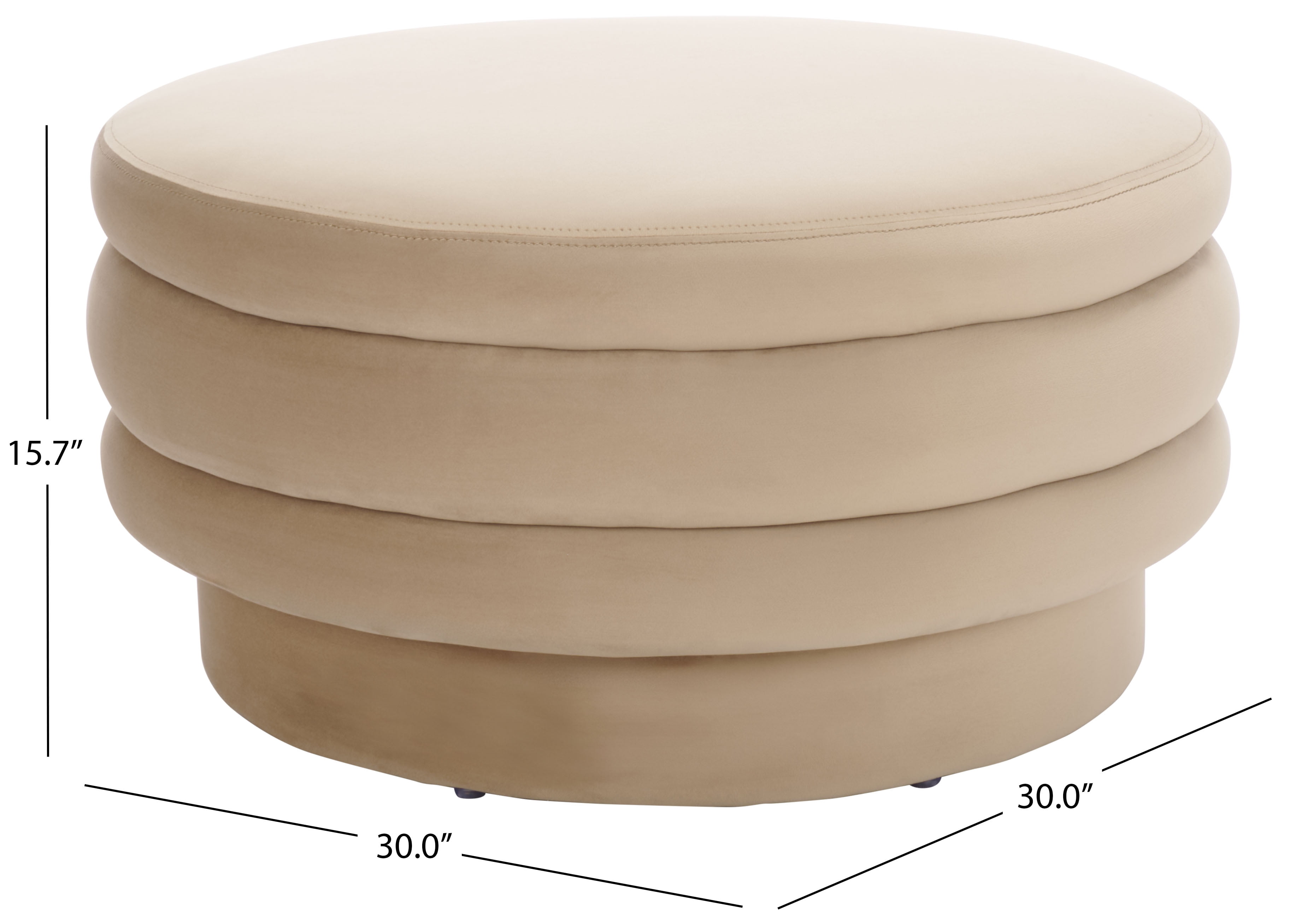 Safavieh Rohan Modern Round Ottoman, Tan