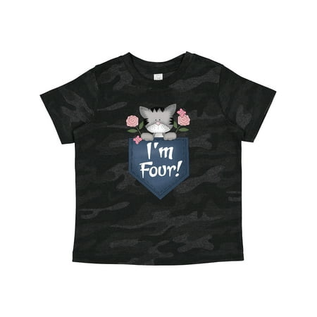 

Inktastic I m Four Kitty Cat 4th Birthday Gift Toddler Boy or Toddler Girl T-Shirt