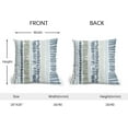 thumbnail image 4 of Blue Green Pillow Covers 16x16 Set of 2 Boho Striped Dots Print Pattern Decorative Outdoor Zipper Pillowcases Rustic Decoration Farmhouse Linen Throw Cushion Cover Decor for Home Couch Sofa Bed, 4 of 4