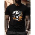 thumbnail image 1 of T-Shirt d'Halloween - T-Shirt Décontracté Col Rond avec Chapeau de Sorcière Citrouille Lapin - Haut à Manches Courtes Régulière d'Été, 1 of 6