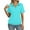 Cyan #10, variant on Polo Shirts for Women Short Sleeve Bottom Dressy Tops Collared Lapel Collar Casual Tshirts Business 2026 Blouses Blue M