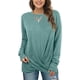 thumbnail image 2 of Camisas Para Mujer Camiseta Casual Sólido Cuello Redondo Sudadera Kink Split Manga Larga Tops Odeerbi ODB129932, 2 of 8