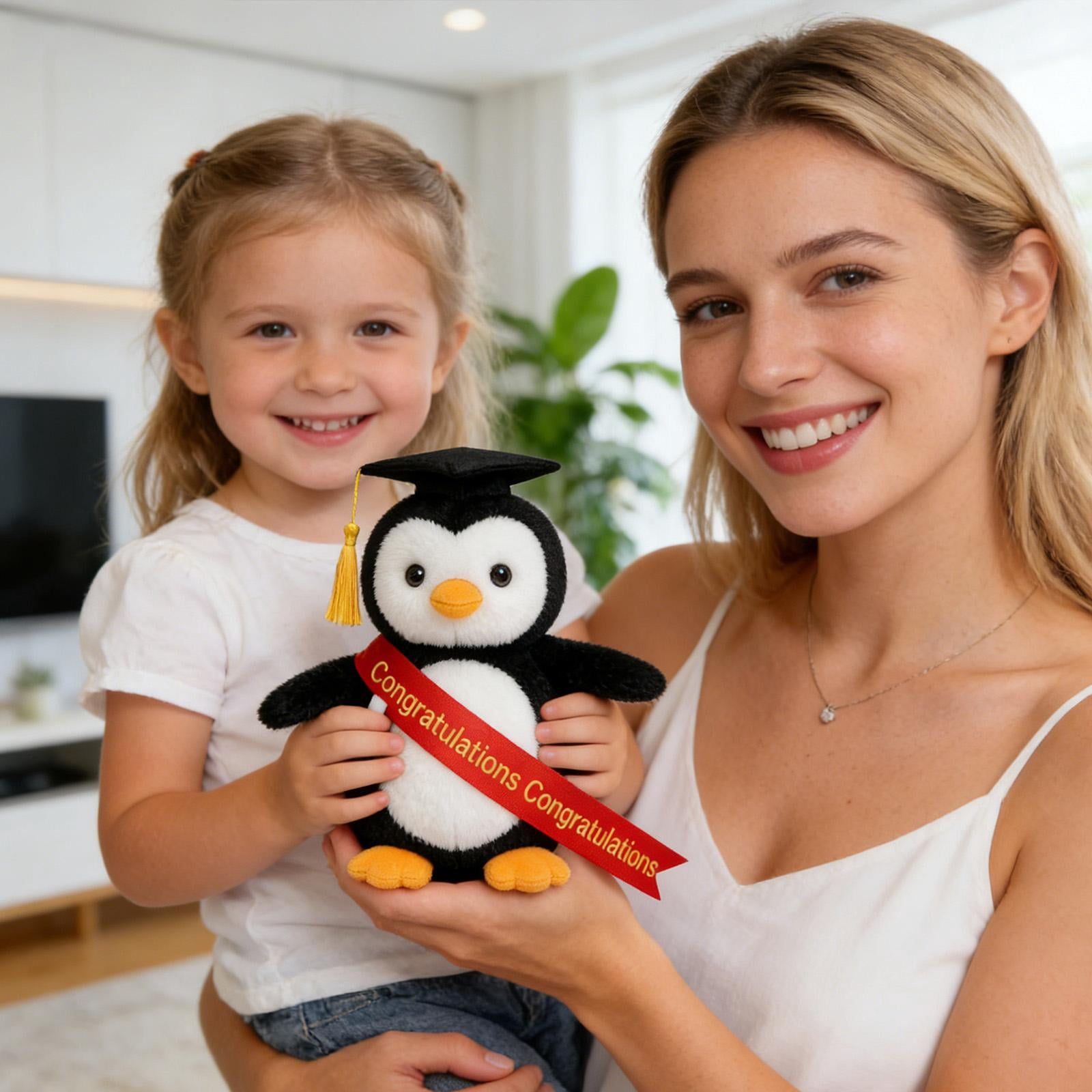 Congratulations Decorations, Graduation Cap Decorations, Cap Decorations for Graduation, 2026 Graduation Tassel, Penguin Plush, Stuffed Animal, 12 in Graduation Toys, 1 Pc